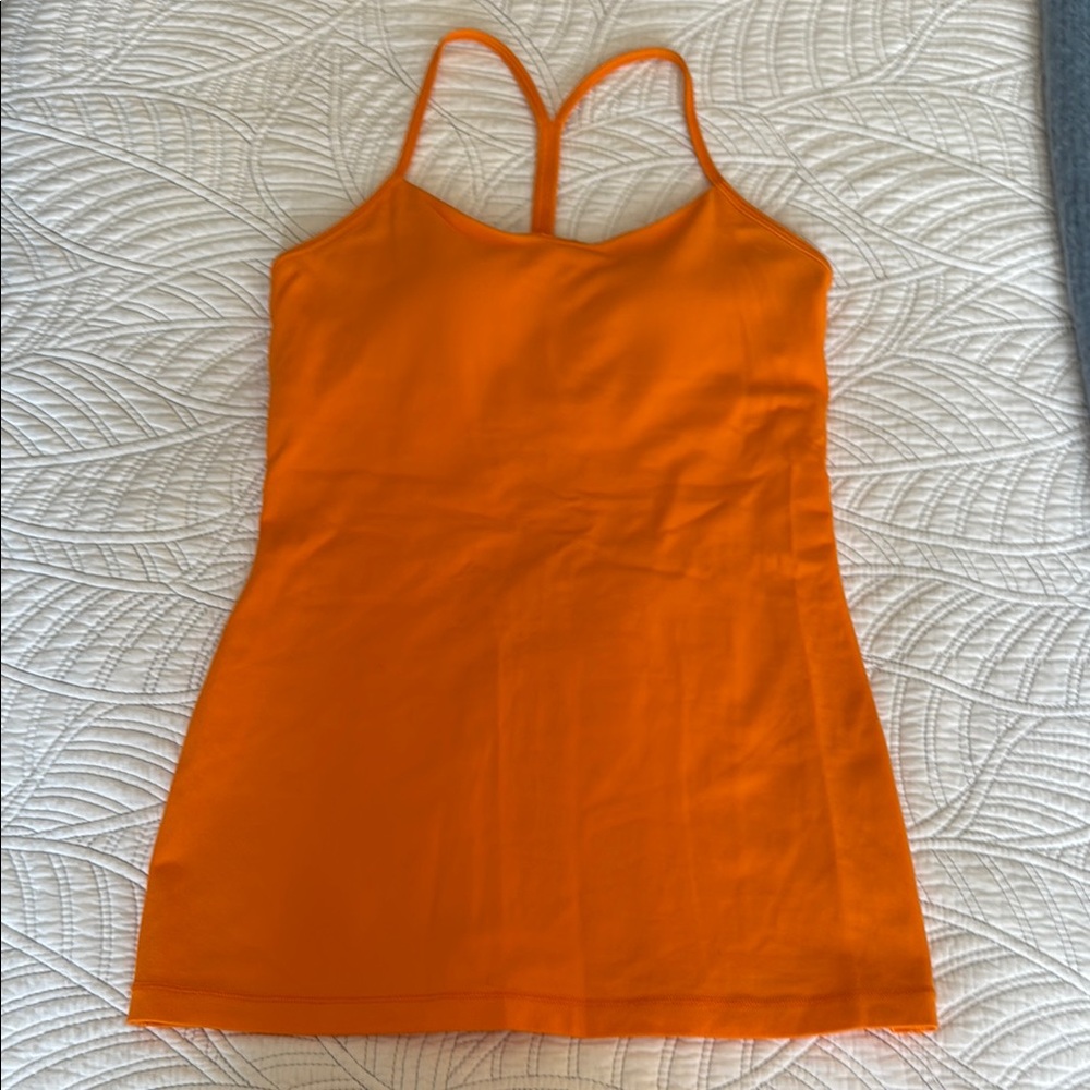 Orange Lululemon Power Y Tank top with Built-In Support